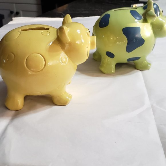 Ceramic Animal Banks ,Pig and Cow.  Vintage - Picture 3 of 4